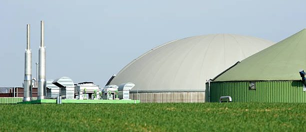 Sshot of a modern biogas plant.
